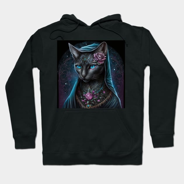 Gothic cat hoodie sales